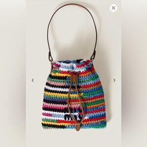 Miu Miu Crochet and leather pouch